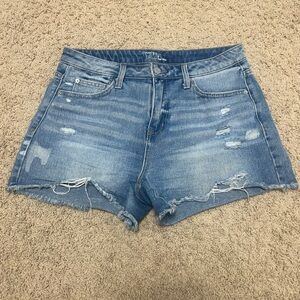 Distressed High rise cut off jean shorts size 8